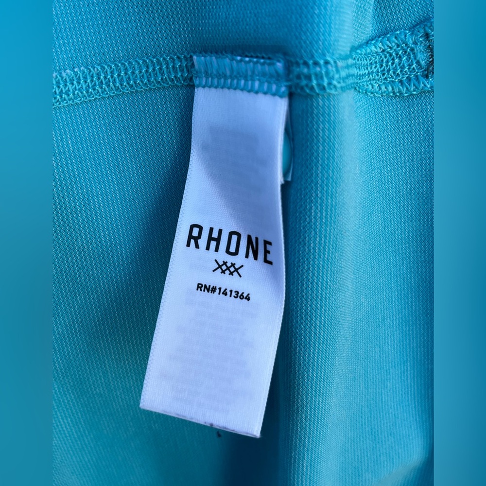 Men's Rhone Delta Polo Shirt  Short Sleeve Stretch aqua Performance L - Picture 3 of 5
